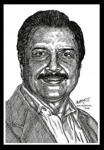 Actor SIVAKUMAR Portrait in my Pen drawing by Artist Anikartick,Chennai,Tamil Nadu,India